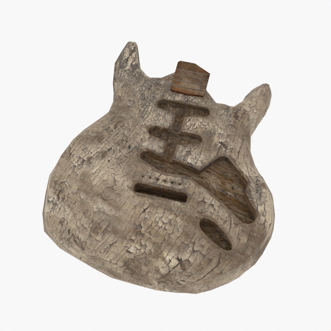 Ruined Smashed Destroyed Broken Electric Guitar model TurboSquid 2004667