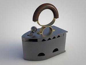 antique charcoal iron 3D model