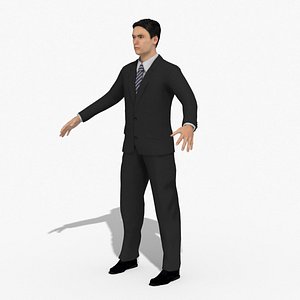 Business Man Suit Executive Male 1 RIGGED 3D model