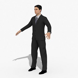 Business Man Suit Executive Male 1 RIGGED
