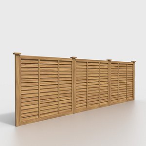 3D Wooden Garden Fence