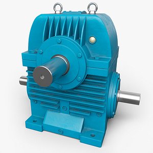 3D Industrial Worm Gearbox model