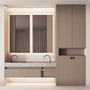 616 bathroom furniture 18 japandi woo and concrete CORONA 2019 3D model