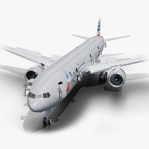 American Airlines Boeing 777-300 Animated Realistic Jet 3D