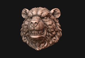 3D Bear Head 3d print model