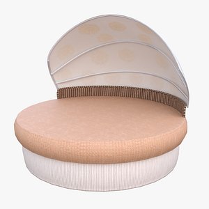 Daybed Lounge Canopy Bed 3D Model PBR Textures model