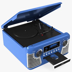 3D model Victrola Blue Retro Turntable