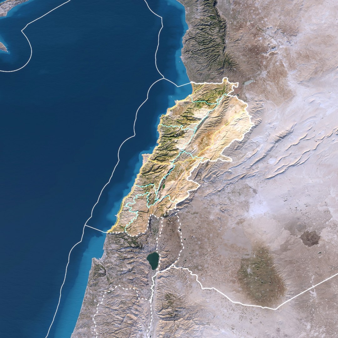 LEBANON Map - 5K Realistic Satellite Terrain - Elevation 3D ...