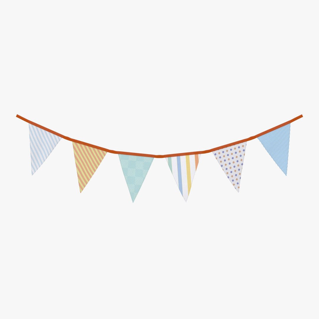 Triangle Flag Banner 3D model preview