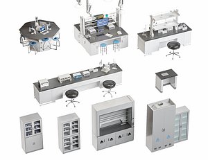 3D Laboratory Table Experiment Table Laboratory Cabinet Laboratory Furniture