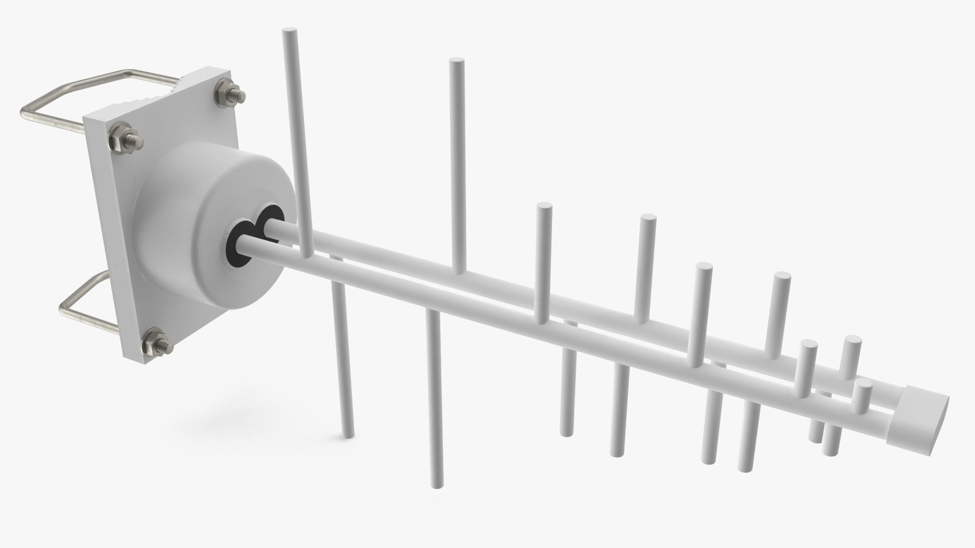 4G Outdoor Antenna White 3D model preview