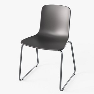Hal Tube Sledge Chair Black - Modern PBR Interior Chair