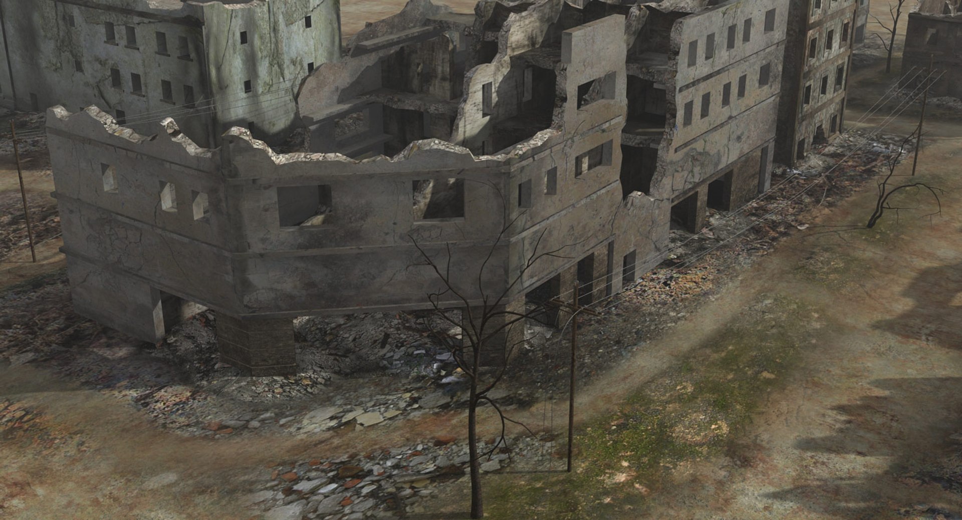 ruined city ww2 style max