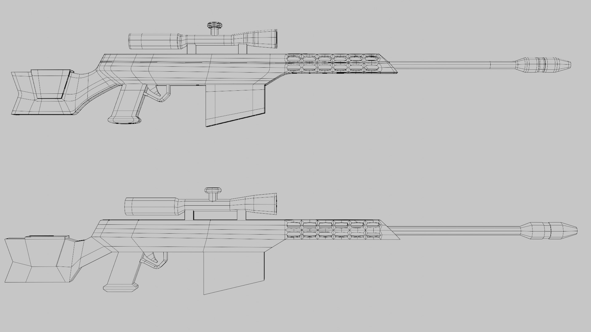 3D Sniper Rifle High And Low Poly Model - TurboSquid 1935646