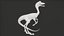 Personaggio dei cartoni animati Compy Animated - Dinosauro Compsognathus PBR