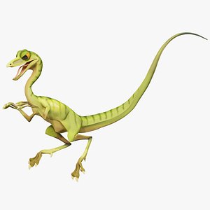 Cartoon Character Compy Animated - Dinosaur Compsognathus PBR