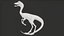 Personaggio dei cartoni animati Compy Animated - Dinosauro Compsognathus PBR