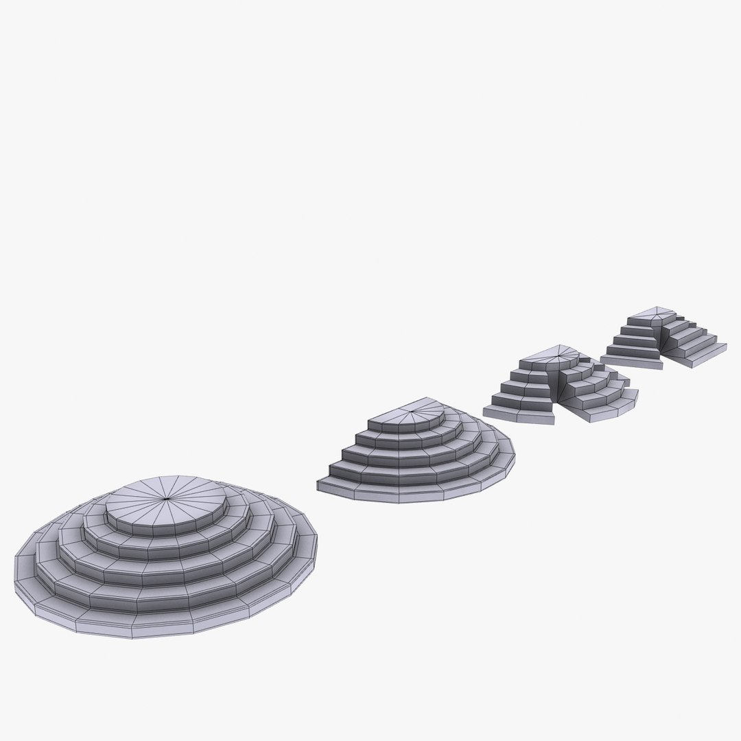 3d Multiple Stairs Model