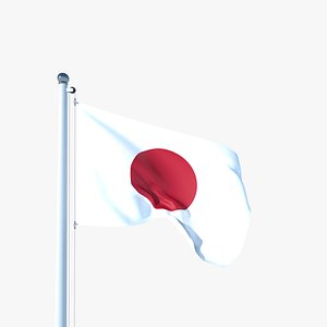 3D model Animated Flag of Japan