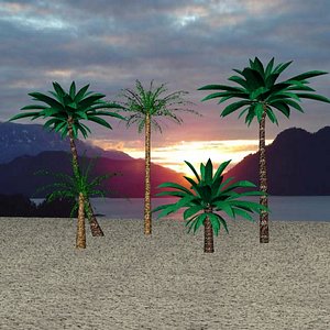 3d palm trees model