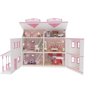 3D dollhouse house doll model
