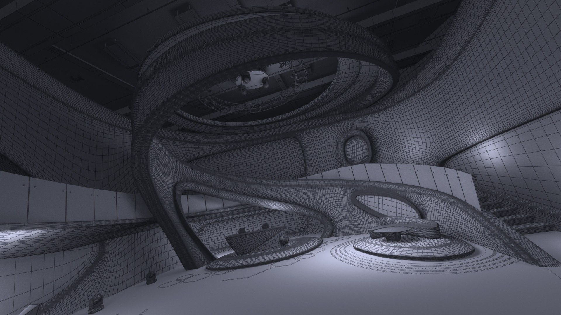 Futuristic tv studio 4 3D model - TurboSquid 1697947