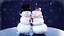 Snowmen In Love - Winter Scene