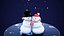 Snowmen In Love - Winter Scene
