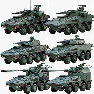 X3 Rheinmetall Boxer AFV Vehicles Pack With 2 Skins PBR