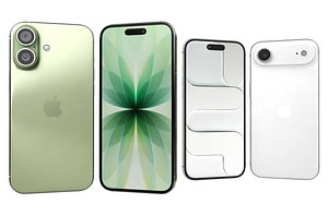 3D Apple iPhone 17 Sage And iPhone Air Cloud White