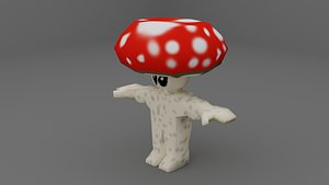 Retro modeling humanoid mushroom