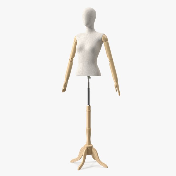 3D Female Flexible Half Body Mannequin Torso with Wooden Base - TurboSquid  1855647