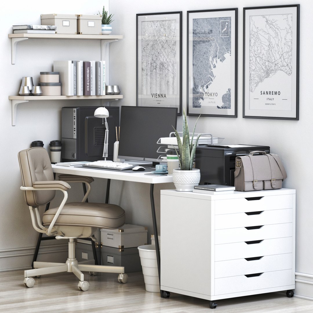 IKEA Office Workplace 55 3D Model - TurboSquid 1737977