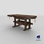 Mittelalterlicher Tisch 8K PBR-Texturen