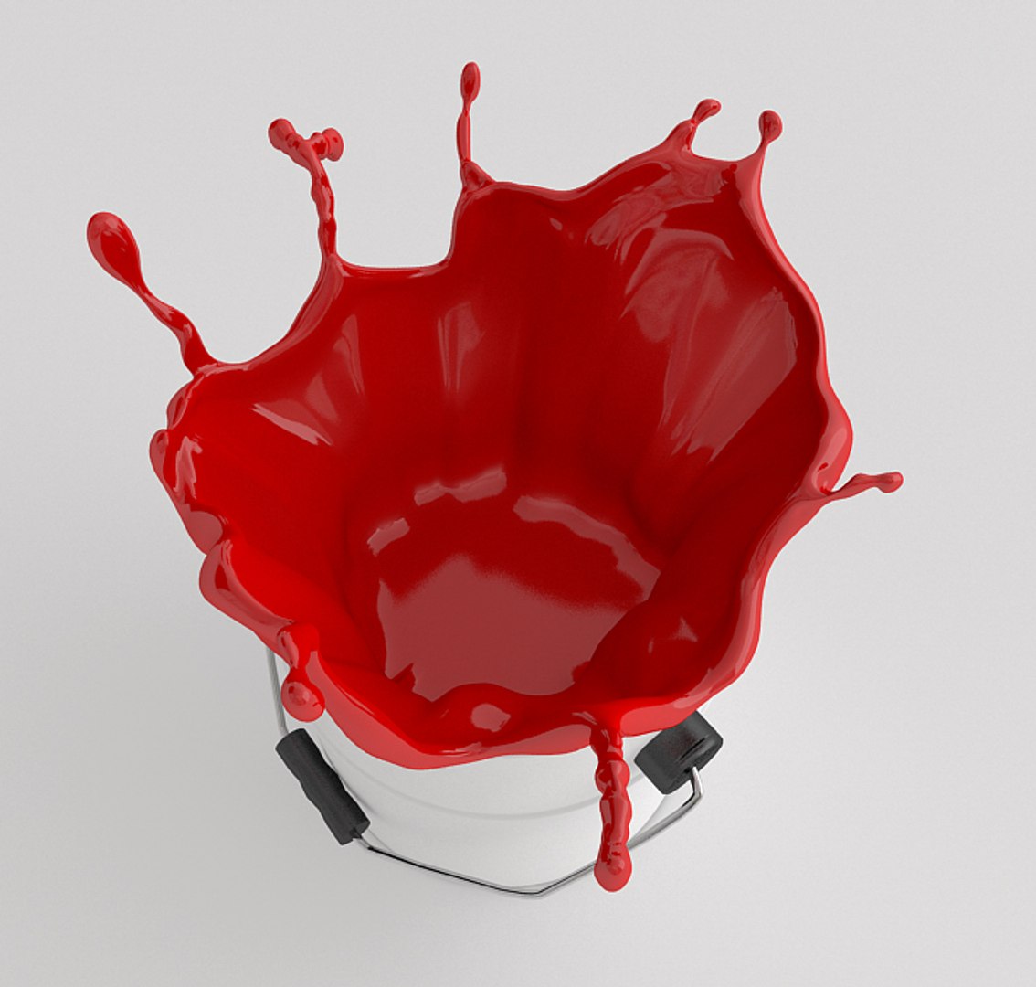 bucket paint splashes 3d 3ds