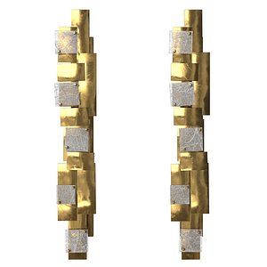 Modernist Pair of Sconces Wall Lamp by Gallery Glustin