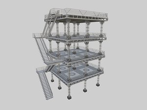Scifi-Tsunami And Flood Evacuation Tower