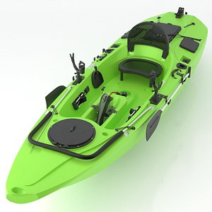 Kayak for fishing with an electric motor Haswing Winix HB-54601 Green 3D model