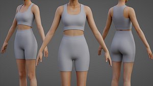 Womens 2 Piece Workout Set - Tank Top High Waisted Biker Shorts Yoga Outfit Clothing