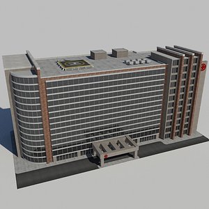 3d city hospital building model