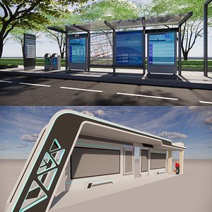 Bus Stop Collections -B3 3D model