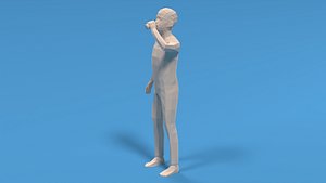 Low Poly Kid Drinking Soda model