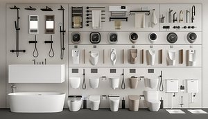 3D Toilet toilet toilet squatting toilet towel rack urinal shower bathtub faucet washing machine hand p