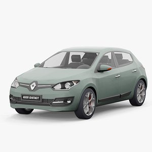 3D Renault Megane 2015 sedan lowpoly model