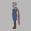 Roi médiéval Low Poly gréé