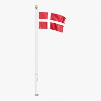 Denmark Flag Stand Pole Animated