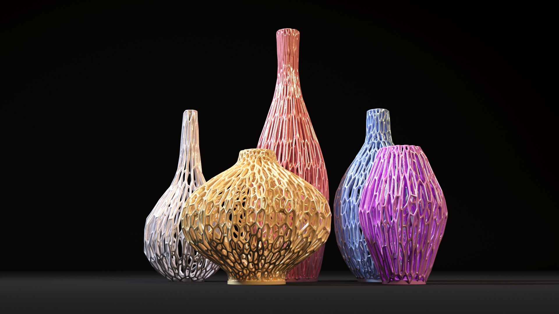 Set Of Decorative Vases 3D - TurboSquid 1913473