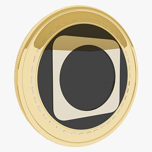 3D Byteball Bytes Cryptocurrency Gold Coin model