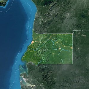 Equatorial Guinea Map - 7K Realistic Satellite Terrain - Elevation model