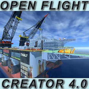 3d dual crane vessel open flight
